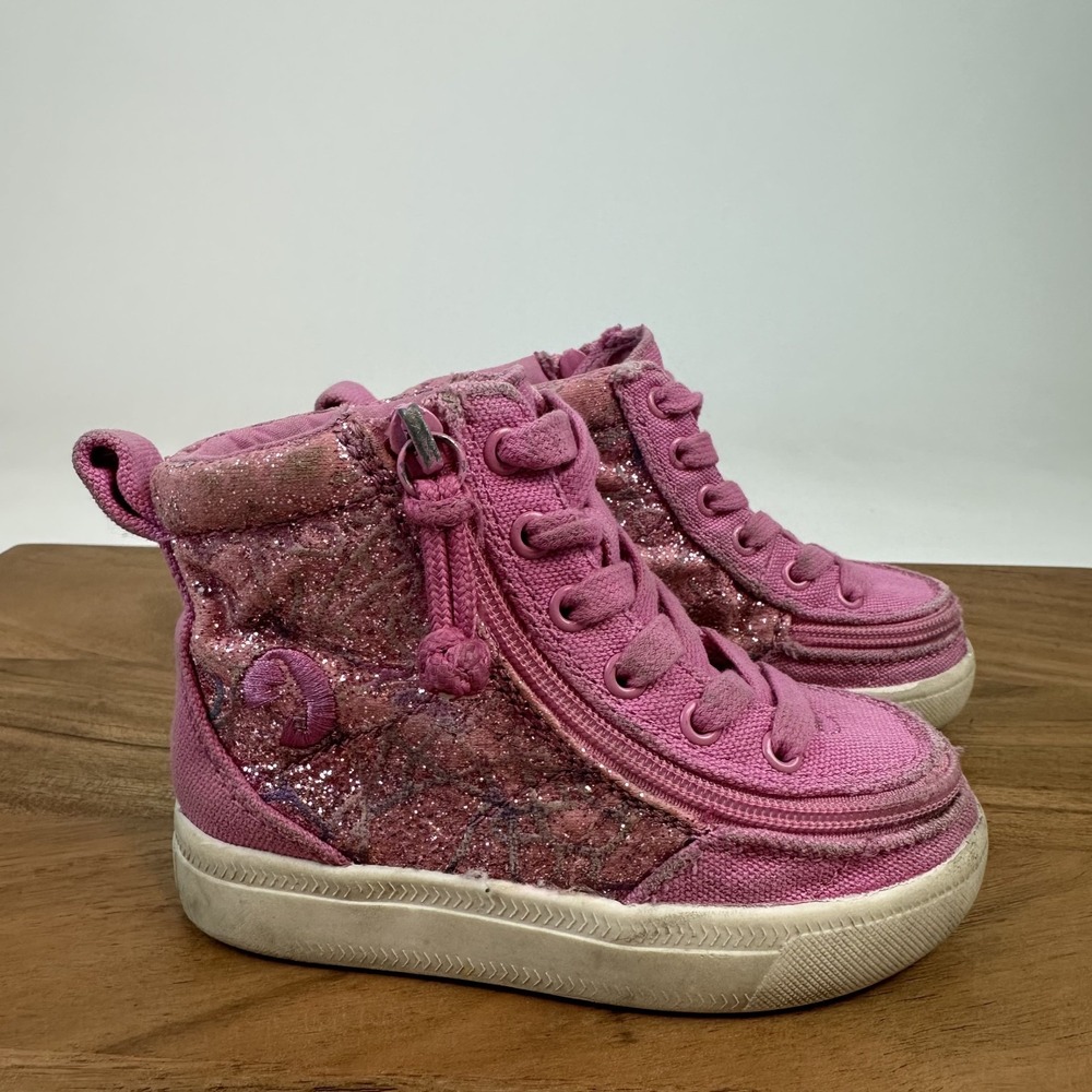 Little Kids Pink Print Sparkly Billy Classic Lace High Casual Sneakers Size 6 C‎